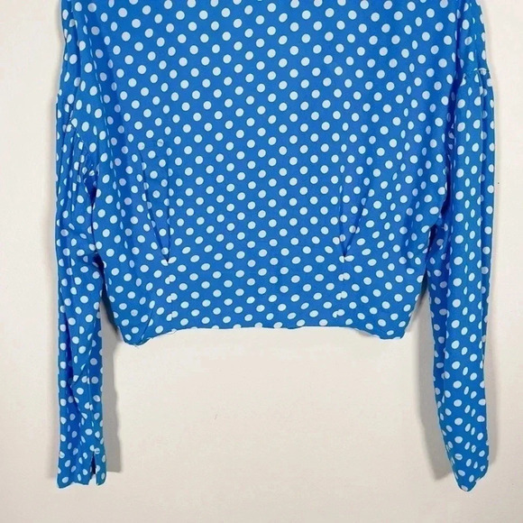 🌟✨2 for $30✨🌟 ZARA  | POLKA DOT BLUE CROP TOP - Picture 14 of 16